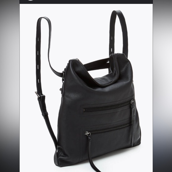 BOTKIER NEW YORK CHELSEA LEATHER ZIP CONVERTIBLE HOBO BLACK EXCELLENT COND - Picture 1 of 7